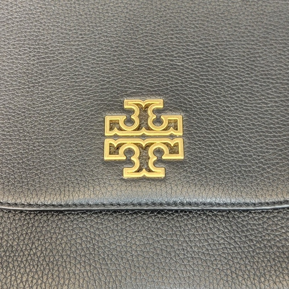 EUC Tory Burch Britten Black Leather Crossbody Shoulder Bag - Picture 2 of 8